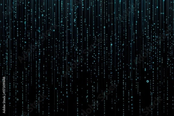 Fototapeta Abstract close-up of a glowing blue digital circuit board, showcasing intricate connections and technological design on a black background.
