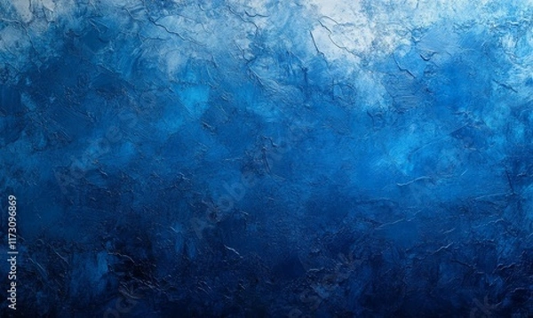 Fototapeta Vibrant cobalt blue gradient background, textured shapes texture, desktop wallpaper, copy space available, Generative AI