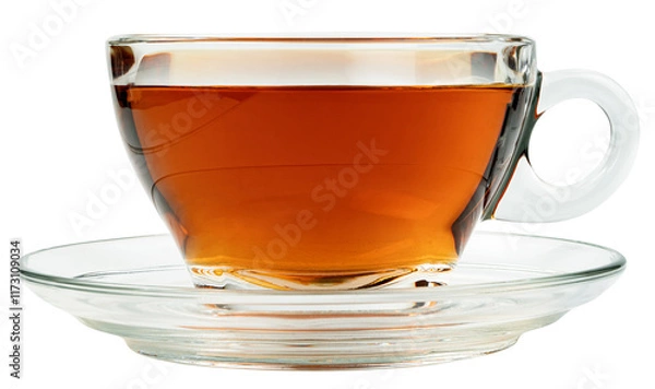 Obraz Transparent cup of tea isolated