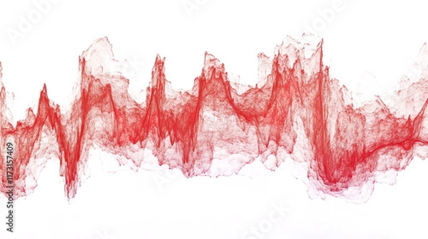 Fototapeta vibrant red electrocardiogram pattern showcasing rhythmic peaks and valleys
