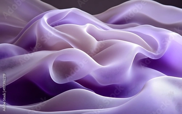 Fototapeta Draped lilac and lavender sheer fabric.