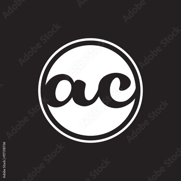 Obraz initial letter logo circle with ring white