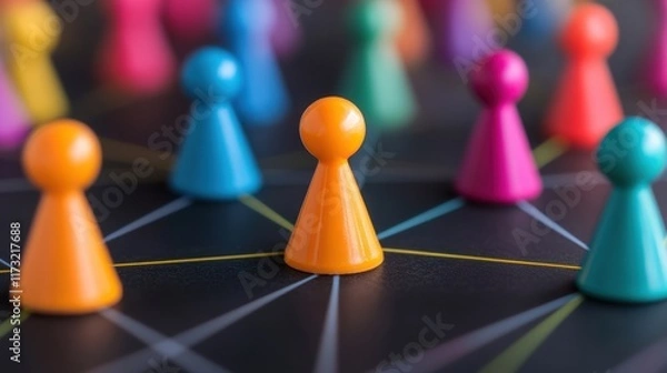 Fototapeta Business collaboration and connections. Abstract depiction of interconnected networks representing governance frameworks across industries.