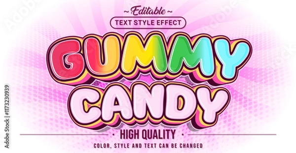 Obraz Editable text style effect - Gummy Candy text style theme.