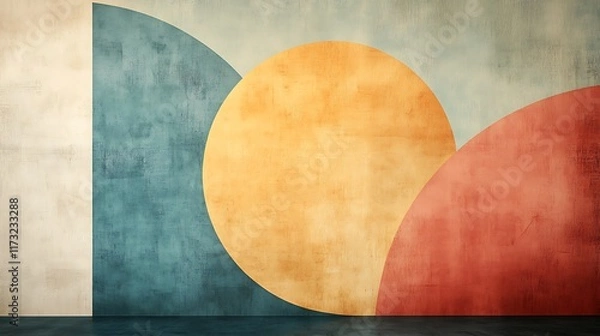 Fototapeta "Abstract Geometric Art with Mid Century Modern Design and Unique Texture for Contemporary Decor"