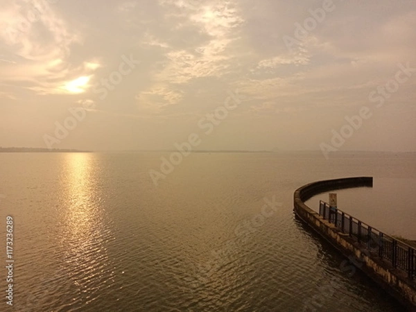Fototapeta Tranquil Sunset Over the Pier.