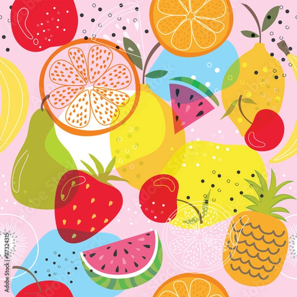 Obraz Seamless background with fruit design