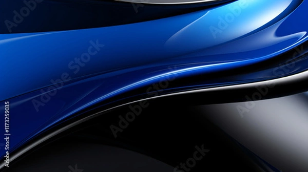 Fototapeta An Abstract Design Showcasing Blue and Black Curves Intertwined in a Captivating and Modern Style 