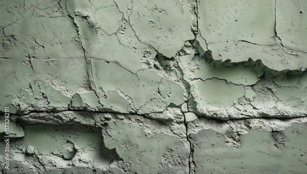 Fototapeta Softly Weathered Light Pale Gray-Green Texture with Uneven, Distressed Surface Featuring Subtle Shifts and Organic, Aged Visual Characteristics