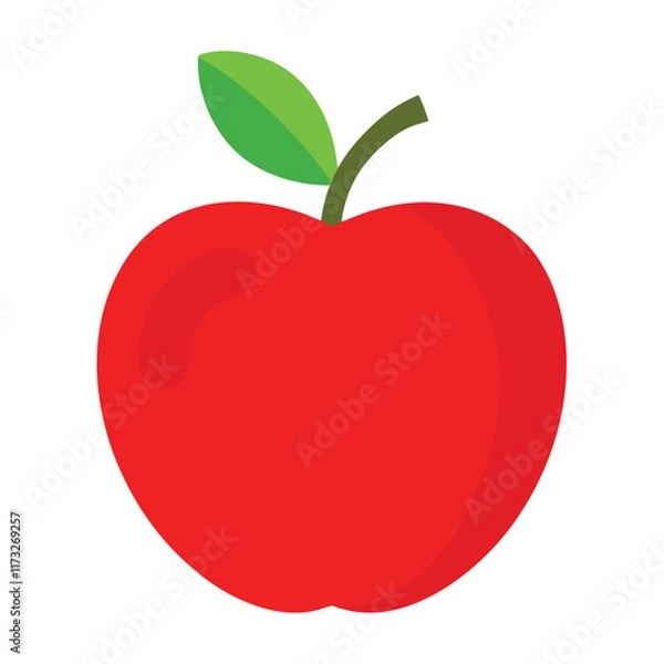 Fototapeta Red apple vector with white background