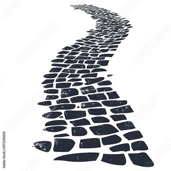 Obraz Winding stone path illustration.
