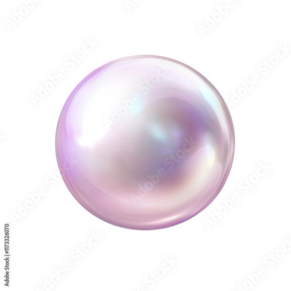 Fototapeta Single pearl showcasing a soft iridescent luster, perfect for jewelry and fashion designs. Isolated on transparent background, png.