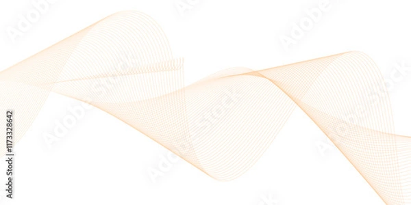 Obraz Abstract orange color vector waves. Banner design template. Vector illustration.