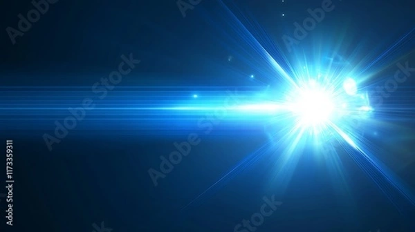 Fototapeta Abstract Blue Light Rays Explosion Background