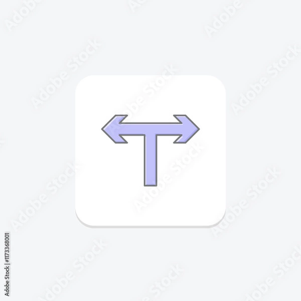 Fototapeta Free T Junction lineal color icon , vector, pixel perfect, illustrator file