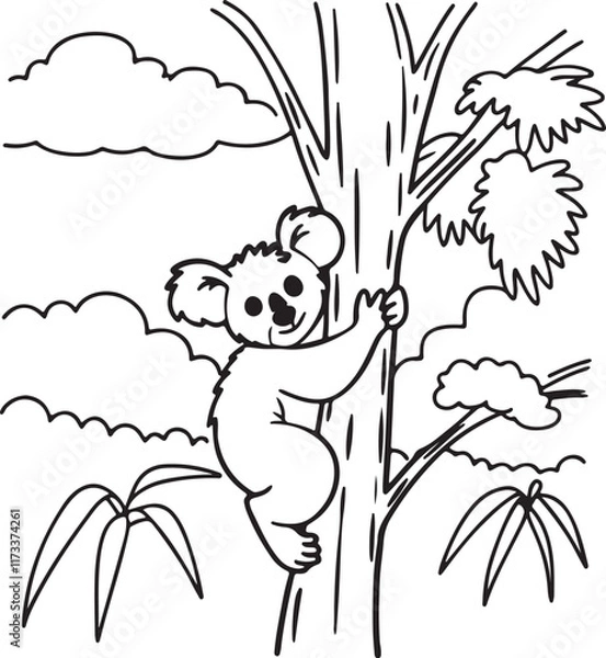 Obraz koala silhouette vector art 