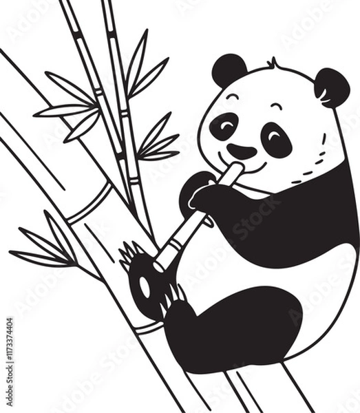 Obraz  Panda silhouette vector art