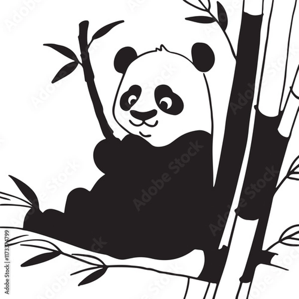 Obraz  Panda silhouette vector art