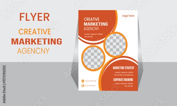 Obraz Corporate Flyer Layout with Graphic