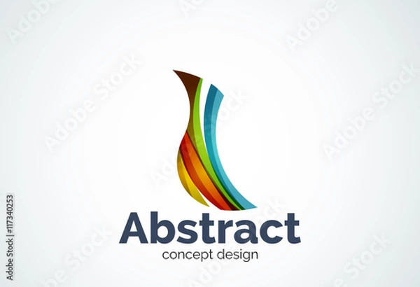 Obraz Abstract wave logo template, smooth motion concept