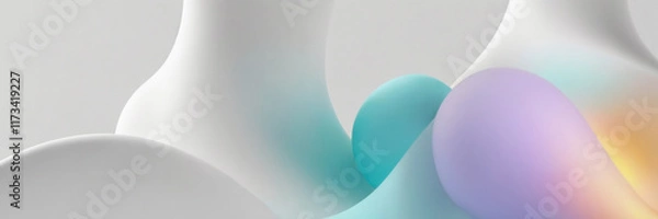 Fototapeta abstract shapes like fabrics on a light background shimmer with pastel colors