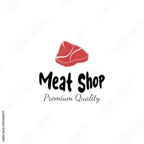 Obraz Fresh meat shop logo design vector