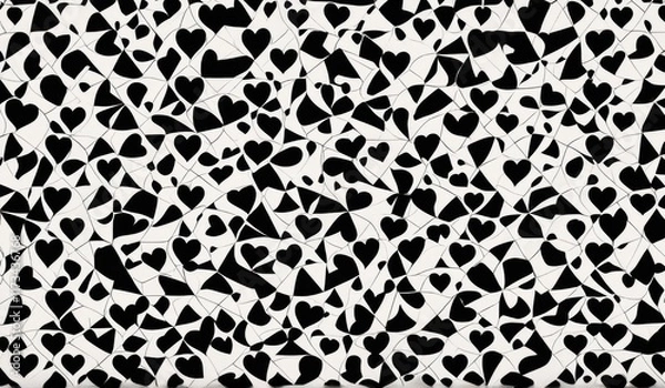 Fototapeta A mesmerizing pattern of hearts arranged in a dynamic