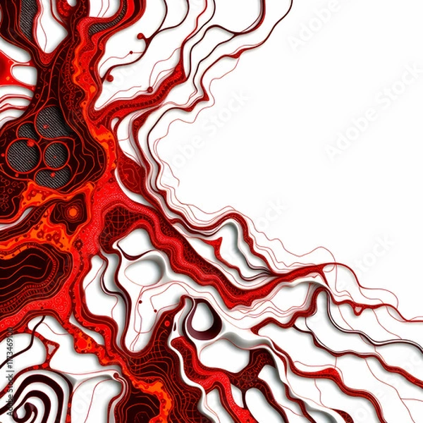 Fototapeta Molten Flow and Abstract Lava in Dynamic Motion