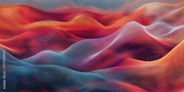 Obraz Abstract Data Stream Visualization Background with Colorful Waves and Digital Patterns for Creative Projects