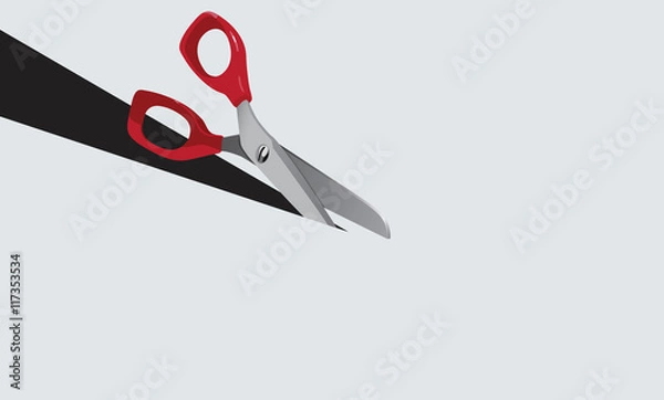 Fototapeta Scissors and paper