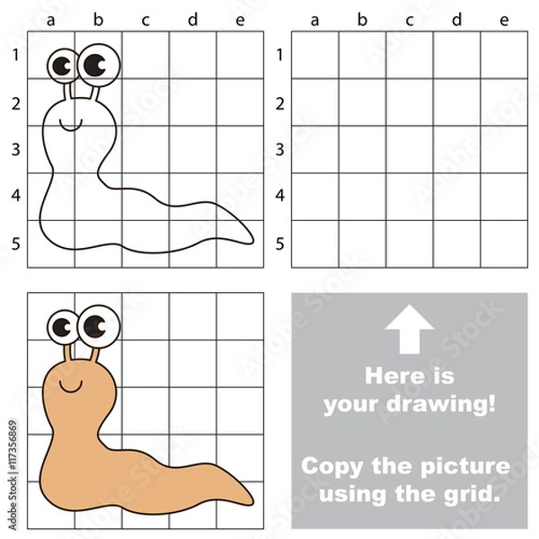 Obraz Skopiuj obraz za pomocą siatki. Ślimak.