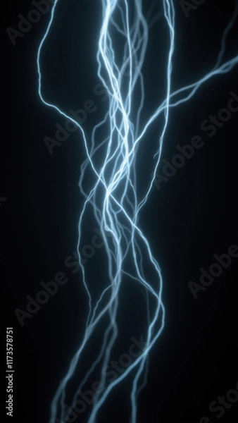 Fototapeta Electrifying AI, captivating lightning bolt with dark background, mesmerizing digital art piece.