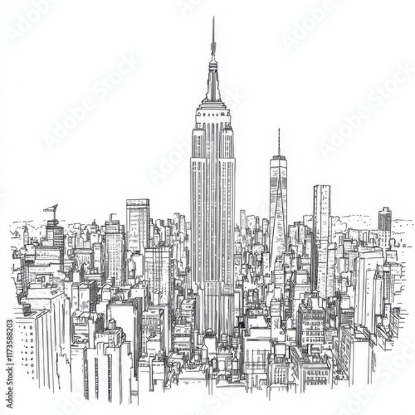 Obraz New York City Skyline Coloring Page for Creativity