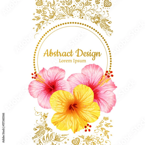 Obraz vector hibiscus flower. invitation card.