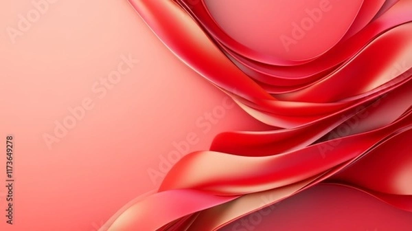 Fototapeta Abstract Red Swirls: A Dynamic 3D Composition