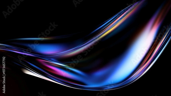 Obraz Abstract minimalist design, colorful glass shape, 3d render