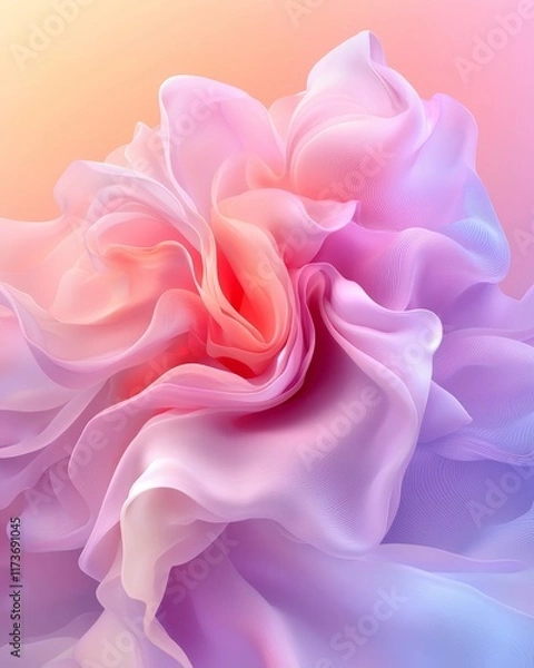 Obraz Abstract Pastel Pink Purple and Peach Swirling Fabric Texture Background