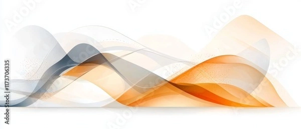 Fototapeta Abstract Orange and Grey Wave Background Design Fluid Dynamic Swirls Modern Artistic Wallpaper
