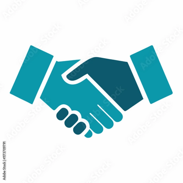 Fototapeta Handshake Silhouette Vector Icon