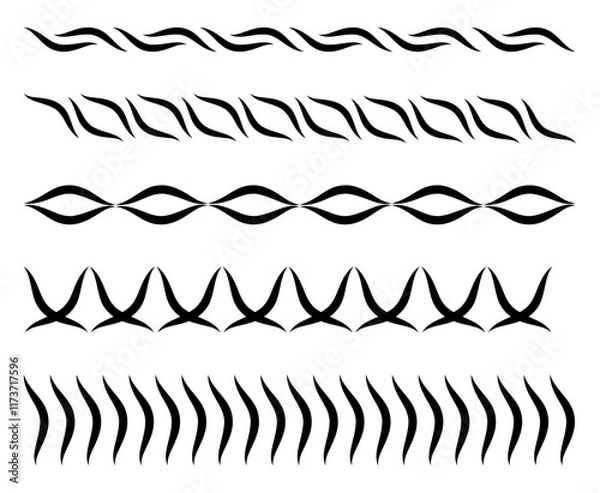 Fototapeta Vector fluid wave graphic linear pattern