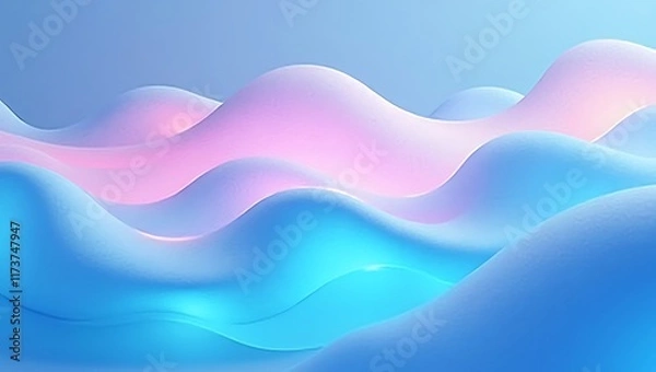 Fototapeta Abstract 3d pastel wavy background. Generative Ai.
