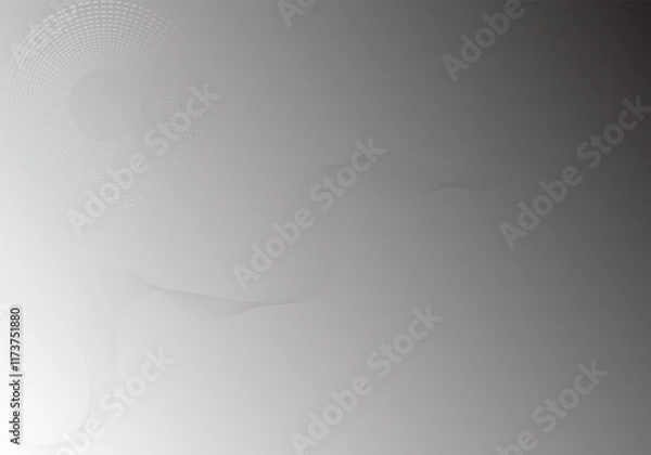 Fototapeta Futuristic gray white abstract background. shining wave lines background pattern for banner, wallpaper, cover design