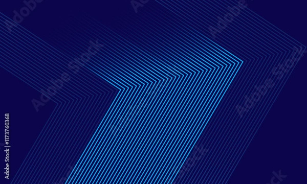 Fototapeta abstract blue background with glowing arrow lines. Modern shiny blue geometric lines design. Technology futuristic concept. Horizontal banner template