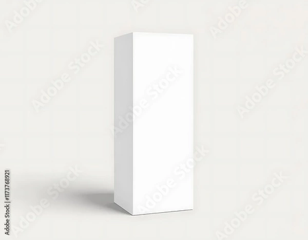 Obraz A tall blank white rectangular box stands upright