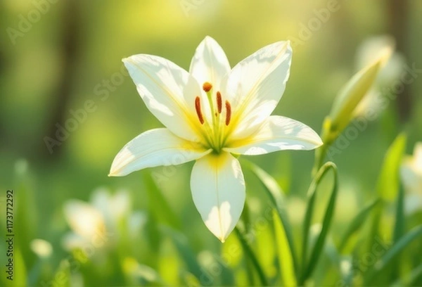 Obraz white flower in the grass