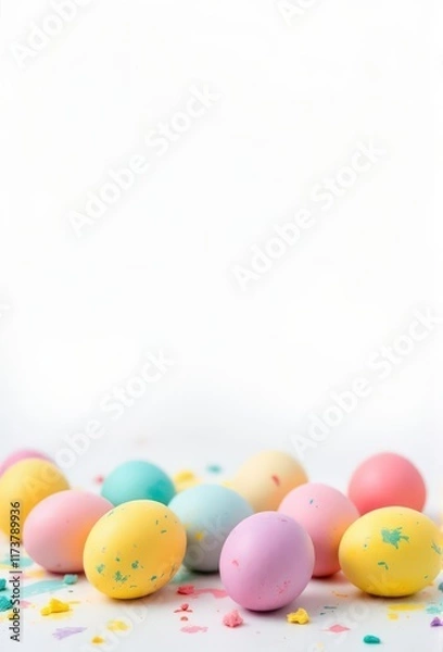 Obraz colorful eggs on a white background