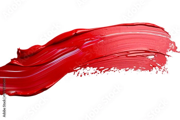 Fototapeta Delicate Thin Paint Stroke with Subtle Color Variation Isolated on Transparent Background