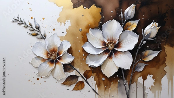 Fototapeta Rustic Floral Harmony