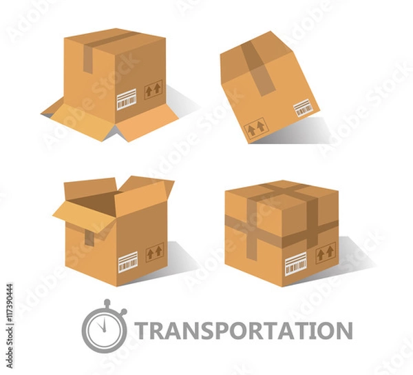 Obraz Flat boxes icons set. EPS10