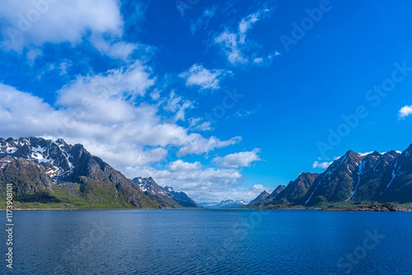 Fototapeta Svolvær Mountain Coast, Lofoten Islands, Norway